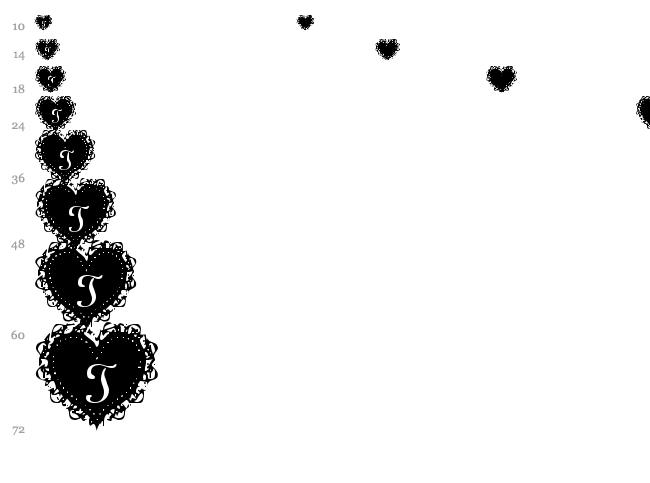 Summer's LaceHearts font waterfall